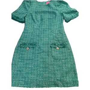 Lilly Pulitzer Ryner Boucle Tweed Dress Green Size 0